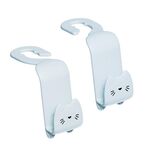 1 set di ganci per tappezzeria per sedile per auto con gancio per auto dei cartoni animati (bianco crepuscolo)