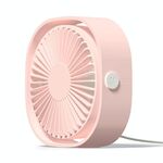 Rotazione a 360 gradi Wind 3 velocità Mini USB Desktop Fan (rosa)