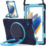 Per Samsung Galaxy Tab A8 10.5 2021 Custodia in silicone + PC tablet (blu navy + blu)