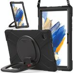 Per Samsung Galaxy Tab A8 10.5 2021 Custodia in silicone + pc (nero + nero)