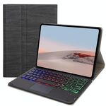 La retroilluminazione della tastiera della retroilluminazione della retroilluminazione della tenuta di struttura dell'albero con Touchpad per Microsoft Surface Go 3/2 / 1 (nero + nero)