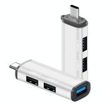 ADS-302C 3 in 1 Multi-funzione Type-C / USB-C Docking station (argento)