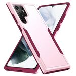 Per Samsung Galaxy S22 Ultra 5G Pioneer Armor Heavy Duty PC + Cassa del telefono TPU (rosa)