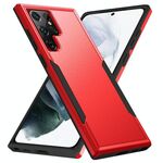 Per Samsung Galaxy S22 Ultra 5G Pioneer Armor Heavy Duty PC + Custodia per telefono TPU (nero rosso)