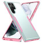Per Samsung Galaxy S22 Ultra 5G PIONEER ARMOR Heavy Duty PC + Cassa del telefono TPU (rosa verde)