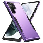 Per Samsung Galaxy S22 Ultra 5G Pioneer Armor Heavy Duty PC + Cassa del telefono TPU (Purple Black)