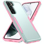 Per Samsung Galaxy S22 + 5G PIONEER Armatura Heavy Duty PC + Cassa del telefono TPU (verde rosa)