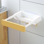 Scaffale per lavabo retrattile senza punzonatura con stoccaggio con stoccaggio (bianco giallo)