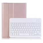 Custodia in pelle da tastiera Bluetooth A870B con supporto e slot a penna TPU per Samsung Galaxy Tab S8 11 pollici SM-X700 / SM-X706 (oro rosa)