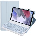 Custodia in pelle Bluetooth Bluetooth Bluetooth a colori di caramelle A220 con staffa per Samsung Galaxy Tab A7 Lite 8.7 T220 / T225 (orchidea ghiacciata bianca)