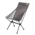 Sedia da spiaggia pieghevole portatile in lega di alluminio da campeggio all'aperto, colore: senza tasca (grigio scuro)