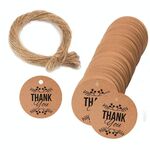Etichetta regalo in carta Kraft da 100 pezzi/pacco con corda di canapa da 20 m (L-01)