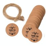 5 borse 100 pz / borsa Tag regalo di carta kraft con corda di canapa 20m (L-04)