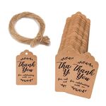 5 borse 100 pz / borsa Tag regalo di carta kraft con corda di canapa da 20 m (L-14)