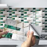 12 PCS 10 x 20 cm modello di mattoni cristallo film lucido adesivo per piastrelle per pavimenti (kit024)