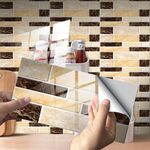 12 PCS 10 x 20 cm modello di mattoni a film di cristallo lucido adesivo per pavimenti per piastrelle (Kit027)