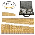170 pezzi / set 1-10 mm in acciaio ad alta velocità in metallo aperto foro aperto stinco di twist bit (scatola nera)