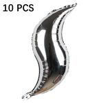 10 pz 24 pollici a forma di palloncino a forma di pesce tail di pesce ondulato Balloon Balloon Balloon Balloon Balloon (Argento)