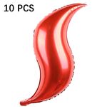 10 PCS 24 pollici a forma di palloncino a forma di pesce tail di pesce ondulato Balloon Balloon Balloon Balloon Balloon (rosso)
