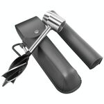 Trapano a mano della lavorazione del legno Drill di sopravvivenza della mano di sopravvivenza del trapano con custodia in pelle PU (grigio)
