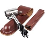 Trapano a mano per la lavorazione del legno Drill di sopravvivenza della mano di sopravvivenza di sopravvivenza con custodia di PU (marrone)