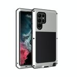 Per Samsung Galaxy S22 Ultra 5G Silicone impermeabile antiurto + Custodia per telefono in lega di zinco (argento)