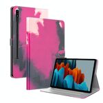 Per Samsung Galaxy Tab S8 / Tab Tab S7 Acquerello motivo a flip custodia in pelle flip (colore Berry)