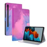 Per Samsung Galaxy Tab S8 + / TAB S7 + motivo acquerello in pelle flip in pelle flip (rosso viola)