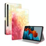 Per Samsung Galaxy Tab S8 + / TAB S7 + Caso compressa in pelle flip in pelle flip (ciliegio a primavera)