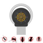 USB Auto Mouse Repellente per zanzare ad ultrasuoni per zanzare repellente con atmosfera luce (nero)