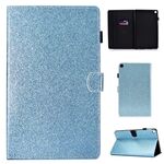 Per Galaxy Tab A 8.0 e S Pen (2019) Custodia in pelle con vibrazione orizzontale in polvere glitterata P200 con supporto e slot per schede (blu)