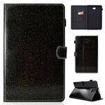 Per Galaxy Tab A 10.1 (2016) T580 Custodia in pelle con vibrazione orizzontale in polvere glitterata verniciata con supporto e slot per scheda (nero)