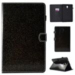 Per Galaxy Tab A 10.5 T590 Custodia in pelle con flip orizzontale in polvere glitterata verniciata con supporto e slot per schede (nero)