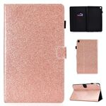 Per Galaxy Tab S5e T720 Custodia in pelle con vibrazione orizzontale in polvere glitterata verniciata con supporto e slot per schede (oro rosa)