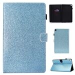 Per Galaxy Tab S5e T720 Custodia in pelle con flip orizzontale in polvere glitterata con supporto e slot per schede (blu)