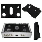 Gas Stove 5-hole Oil-proof Pad Teflon Protective Cover Anti-dirty Pad, Size: 0.3mm(Black)