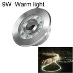 Luce per fontana subacquea a LED in acciaio inossidabile con anello panoramico da 9W (luce calda)