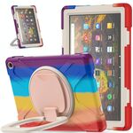 Custodia protettiva in silicone + PC con supporto e tracolla per Amazon Kindle Fire HD 10 2021 (colorato rosso)