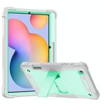 Per Samsung Galaxy Tab S6 Lite Silicone + PC Cassa protettiva antiurto con supporto (grigio + verde)