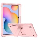 Per Samsung Galaxy Tab S6 Lite Silicone + PC Cassa protettiva antiurto con supporto (oro rosa)