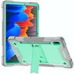 Per Samsung Galaxy Tab S8 / GALAXY TAB S7 Silicone + PC Cassa protettiva antiurto con supporto (grigio + verde)