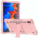 Per Samsung Galaxy Tab S8 / Galaxy Tab S7 Silicone + PC Cassa protettiva antiurto con supporto (oro rosa)
