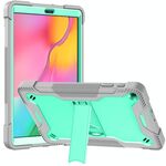 Per Samsung Galaxy Tab A 10.1 (2019) Custodia protettiva antiurto in silicone + PC con supporto (grigio + verde)