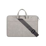 ST06SDJ Borsa per laptop business PU smerigliato con tracolla rimovibile, dimensioni: 15.6 pollici (grigio chiaro)