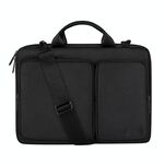 Borsa per laptop addensata in poliestere ST11 con tracolla staccabile, dimensioni: 15,6 pollici (nero)