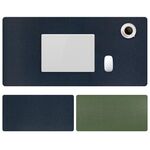 ZD02 Tappetino per mouse a doppia facciata PU, Dimensioni: 100 x 44 cm (Royal Blue + Army Green)
