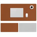 ZD02 Tappetino tappetino per mouse PU a doppia facciata, Dimensioni: 100 x 44 cm (vacchetta gialla + grigio)