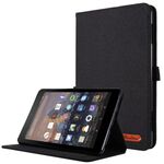 Per Amazon Kindle Fire HD 10 2021 flip orizzontale TPU + tessuto PU custodia protettiva in pelle con clip per carte nome (nero)