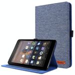 Per Amazon Kindle Fire HD 10 2021 flip orizzontale TPU + Cassa protettiva in pelle PU in tessuto con clip per carta nome (blu)