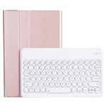 Per Lenovo Pad Plus 11 pollici TB-J607F / TAB P11 P11 11 pollici TB-J606F / Pad 11 pollici YAM12 retroilluminazione stile agnello in pelle di agnello trama rimovibile rotondo tondo keycap bluetooth custodia in pelle con supporto (oro rosa)